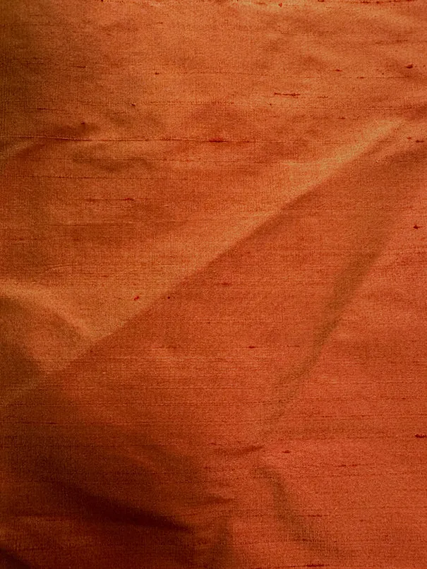 Iridescent Rustic Red Silk Dupioni Fabric