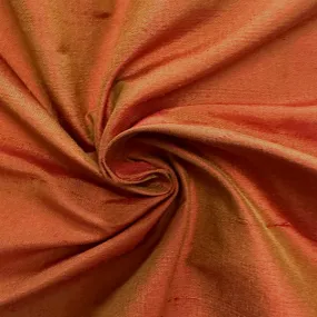 Iridescent Rustic Red Silk Dupioni Fabric