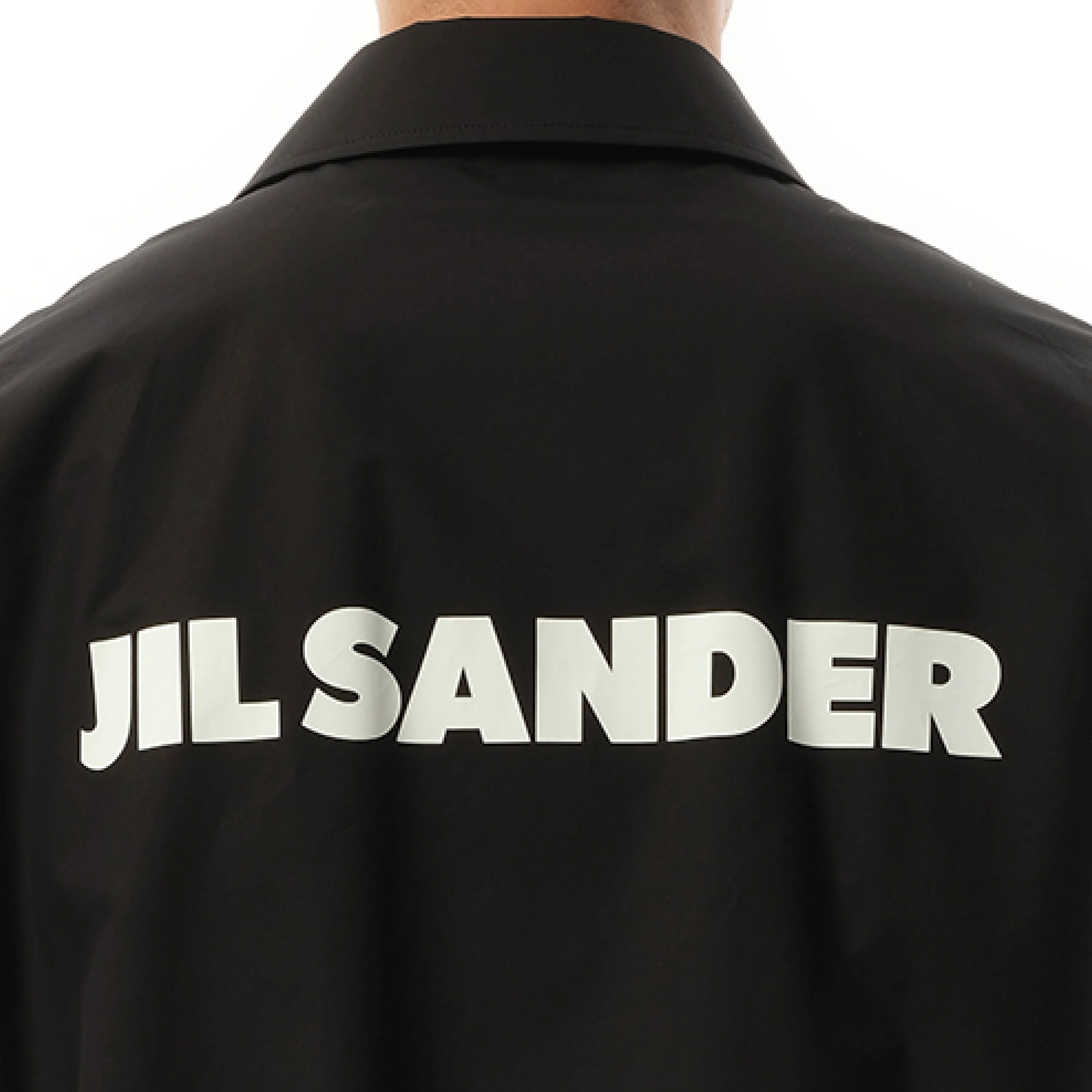 Jil Sander Logo Coach Jacket in Black