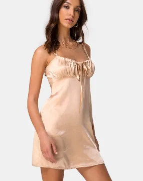 Kamalia Slip Dress in Satin Champagne