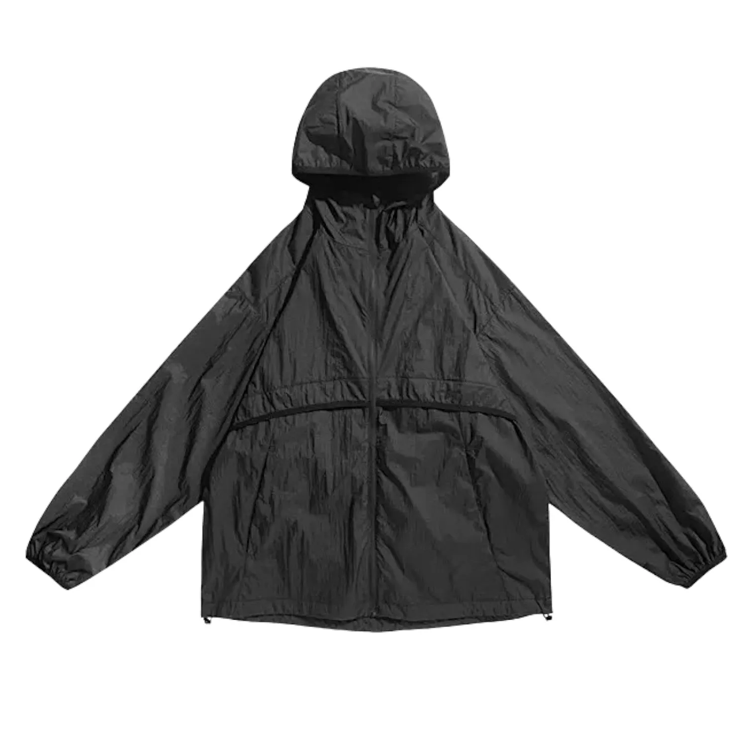 Light weight baggy windbreaker with back flange