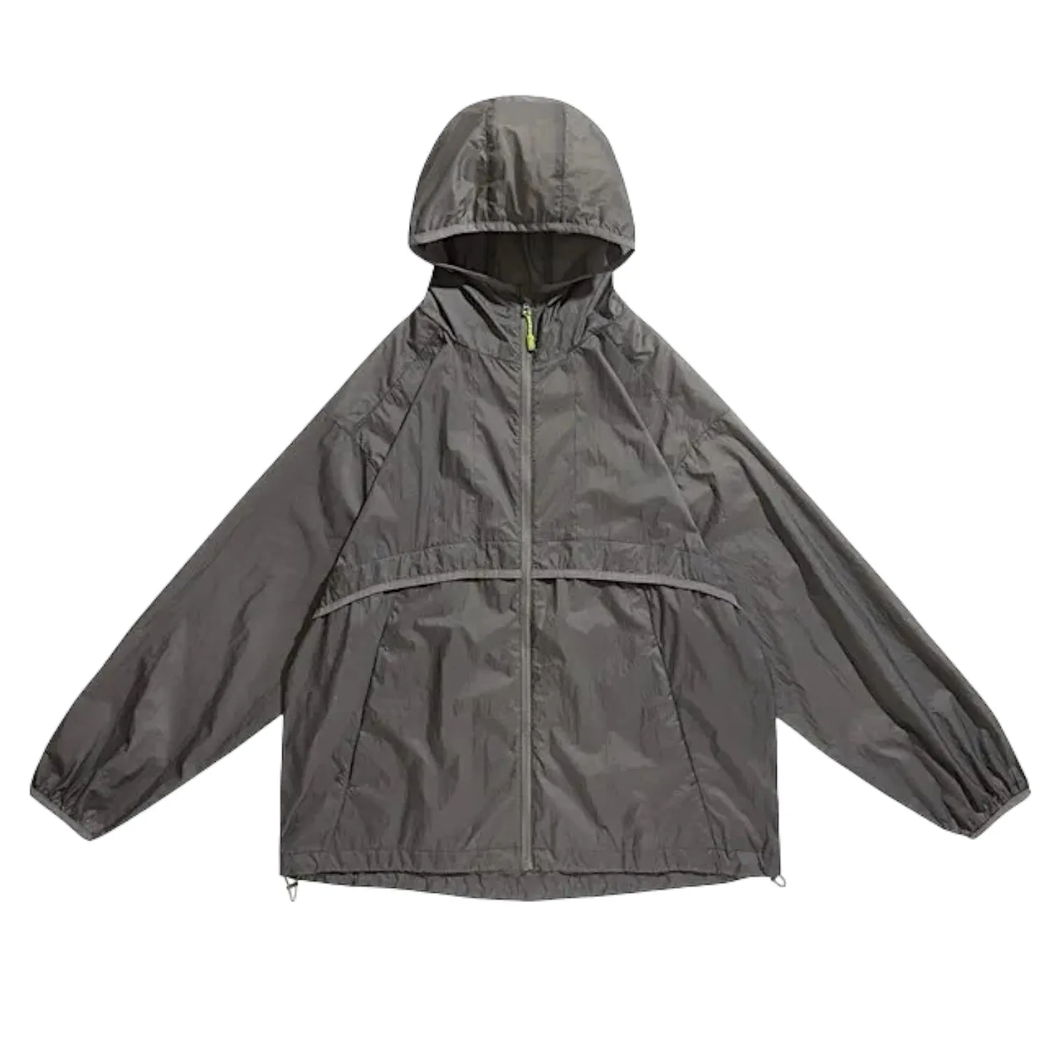 Light weight baggy windbreaker with back flange