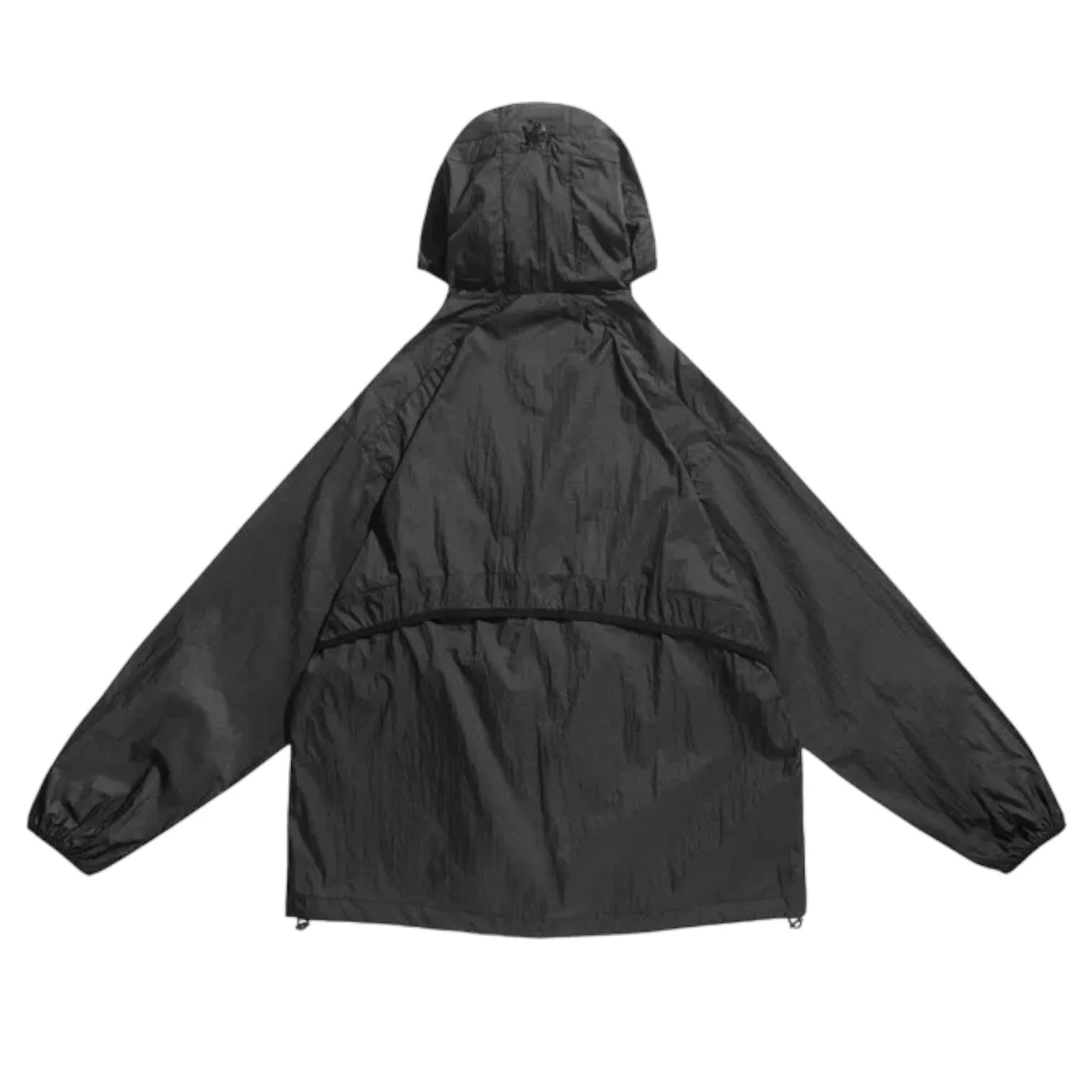 Light weight baggy windbreaker with back flange