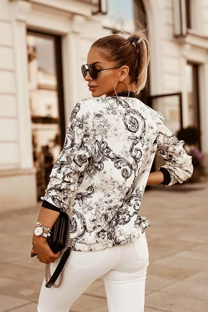 Lightweight Zip Up Stand Collar Bomber Jacket