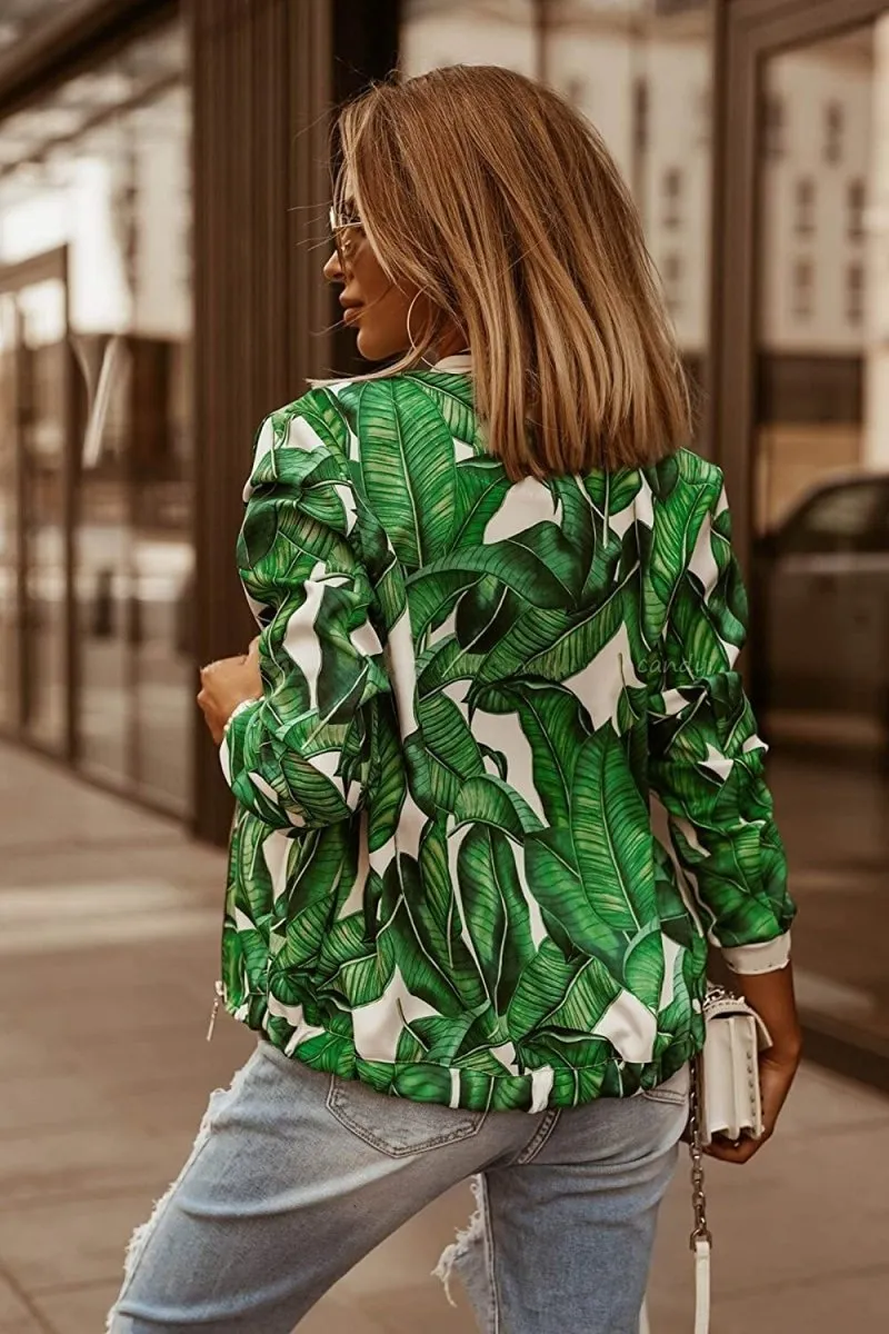 Lightweight Zip Up Stand Collar Bomber Jacket