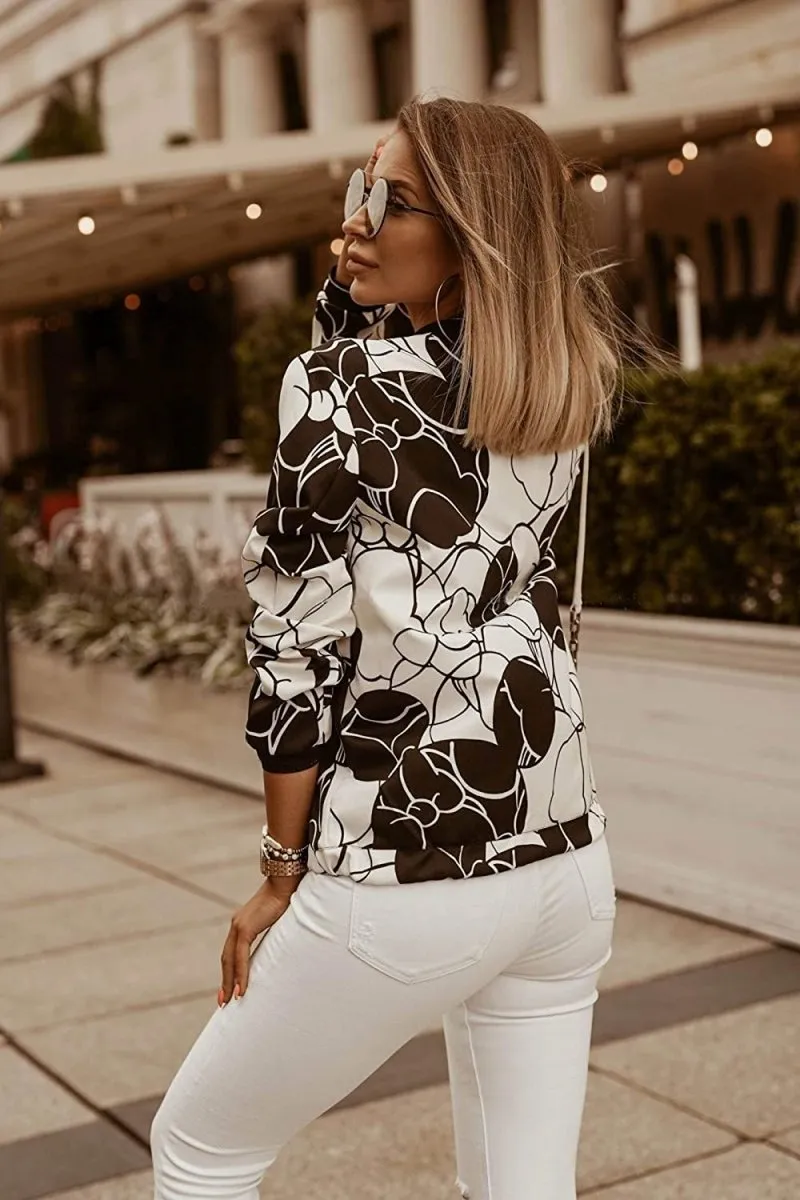 Lightweight Zip Up Stand Collar Bomber Jacket