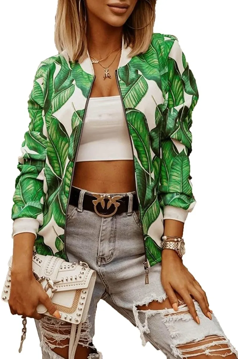 Lightweight Zip Up Stand Collar Bomber Jacket