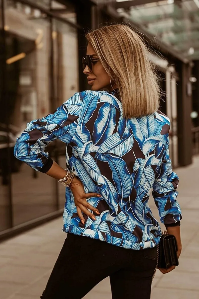 Lightweight Zip Up Stand Collar Bomber Jacket