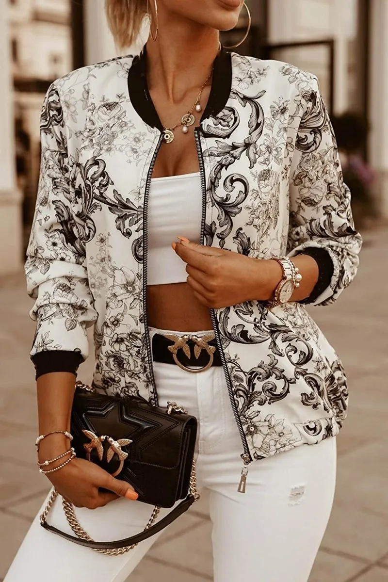 Lightweight Zip Up Stand Collar Bomber Jacket