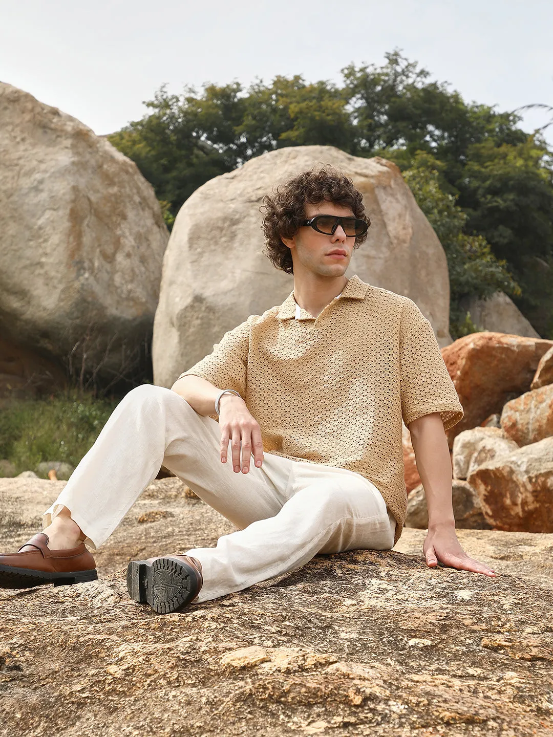 Lozenge Oversized Polo T-Shirt