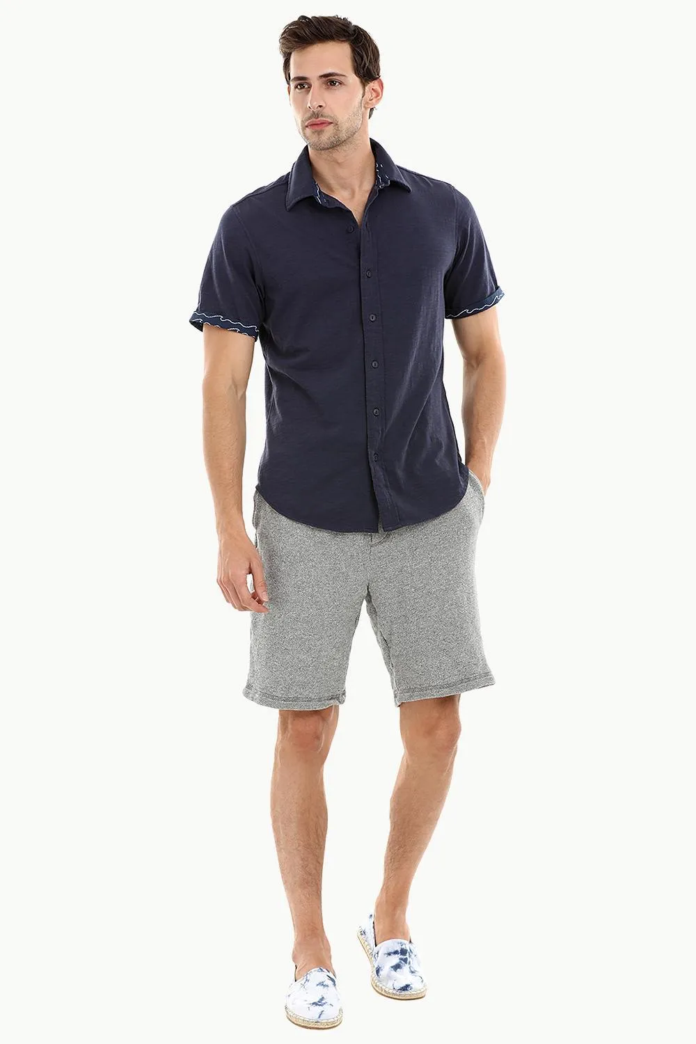 Men's Space Blue Casual Knit Shirt