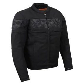 Milwaukee Leather MPM1730 Black Padded Textile Motorcycle Jacket for