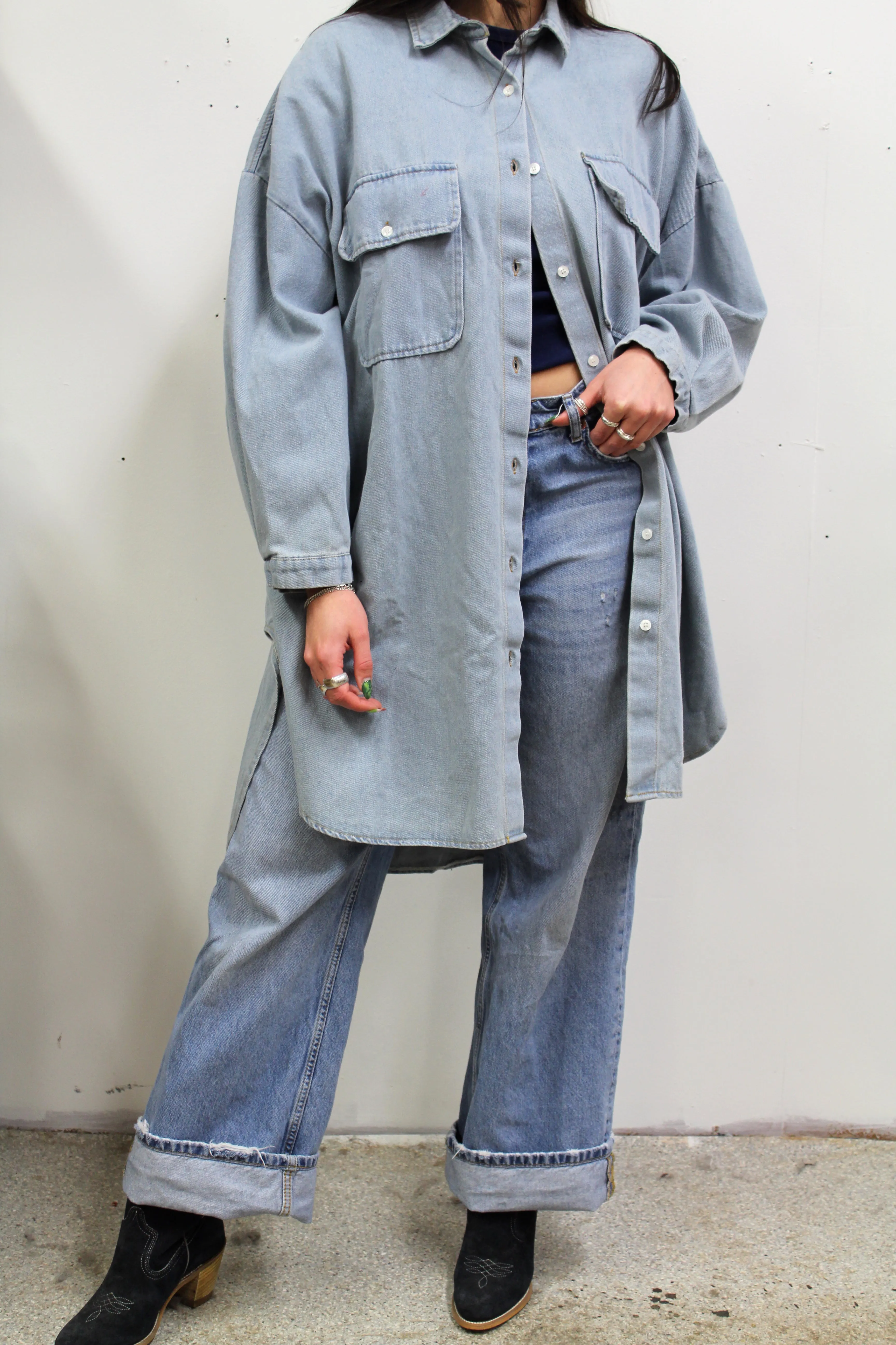 Oversized Denim Shirt Jacket