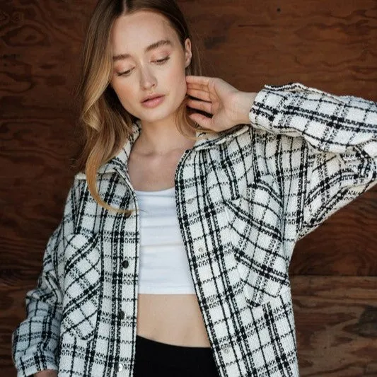 Oversized Shirt Jacket (Off White)