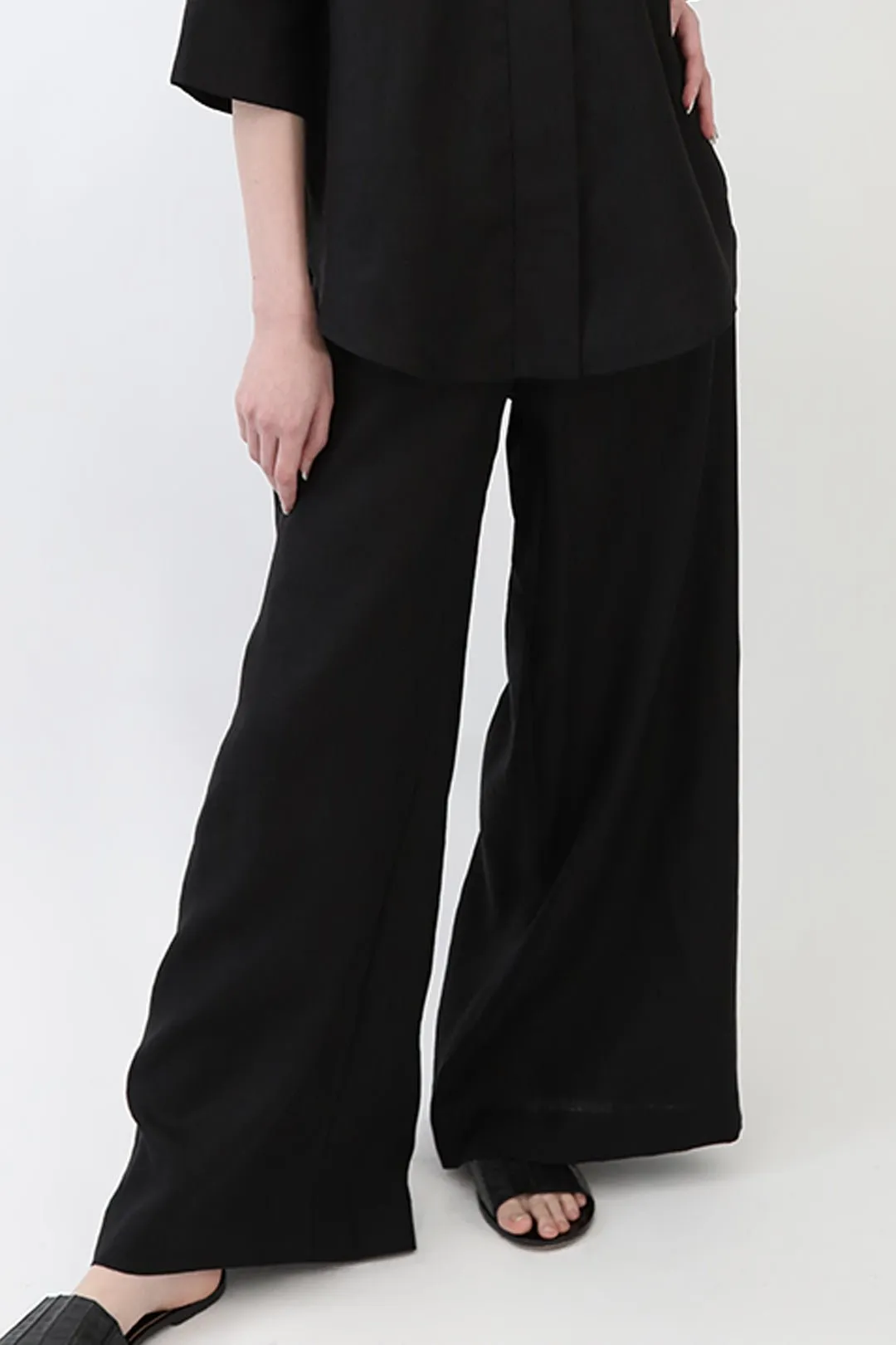PALMETTO WIDE LEG PULL ON PANT IN ITALIAN LINEN