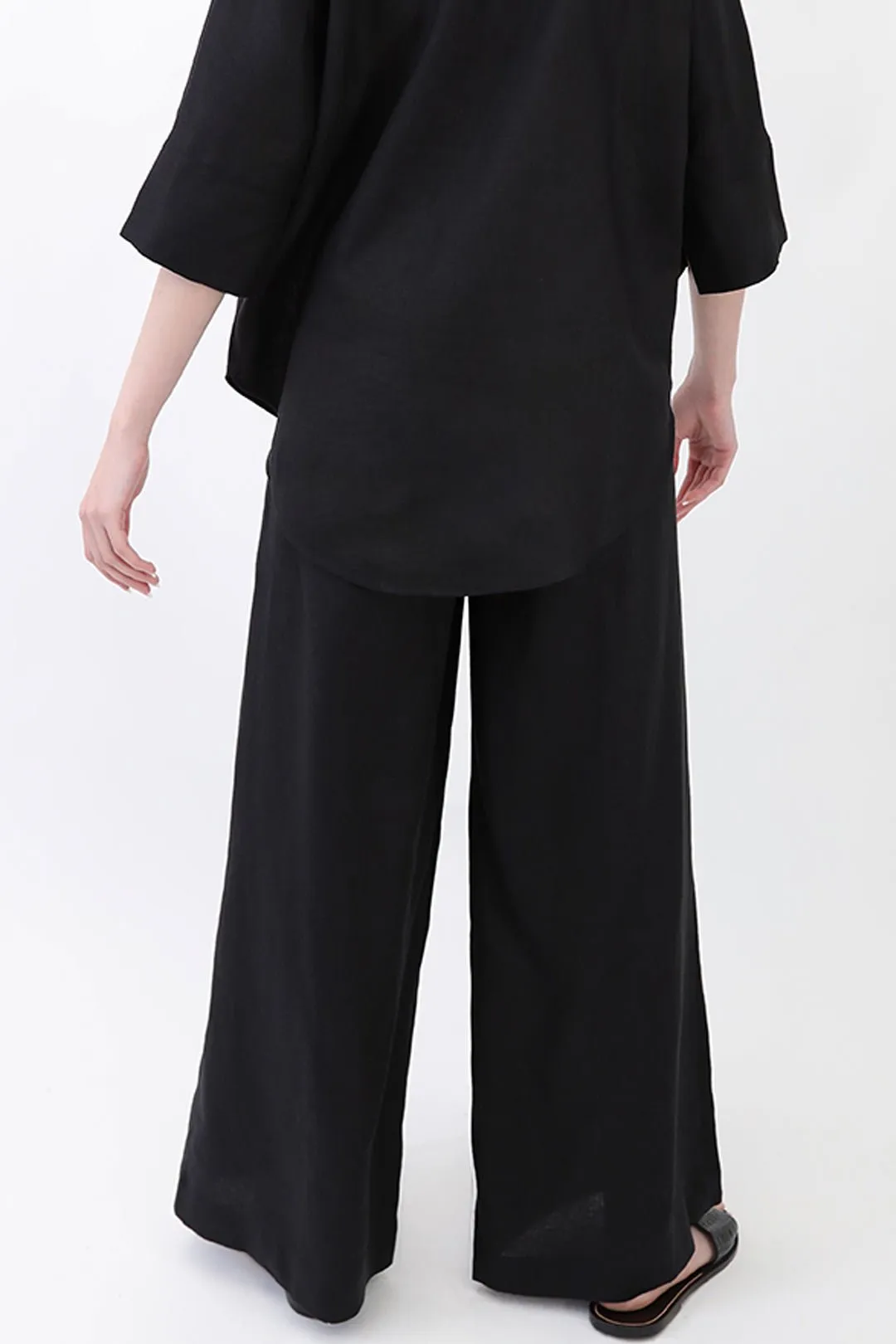 PALMETTO WIDE LEG PULL ON PANT IN ITALIAN LINEN