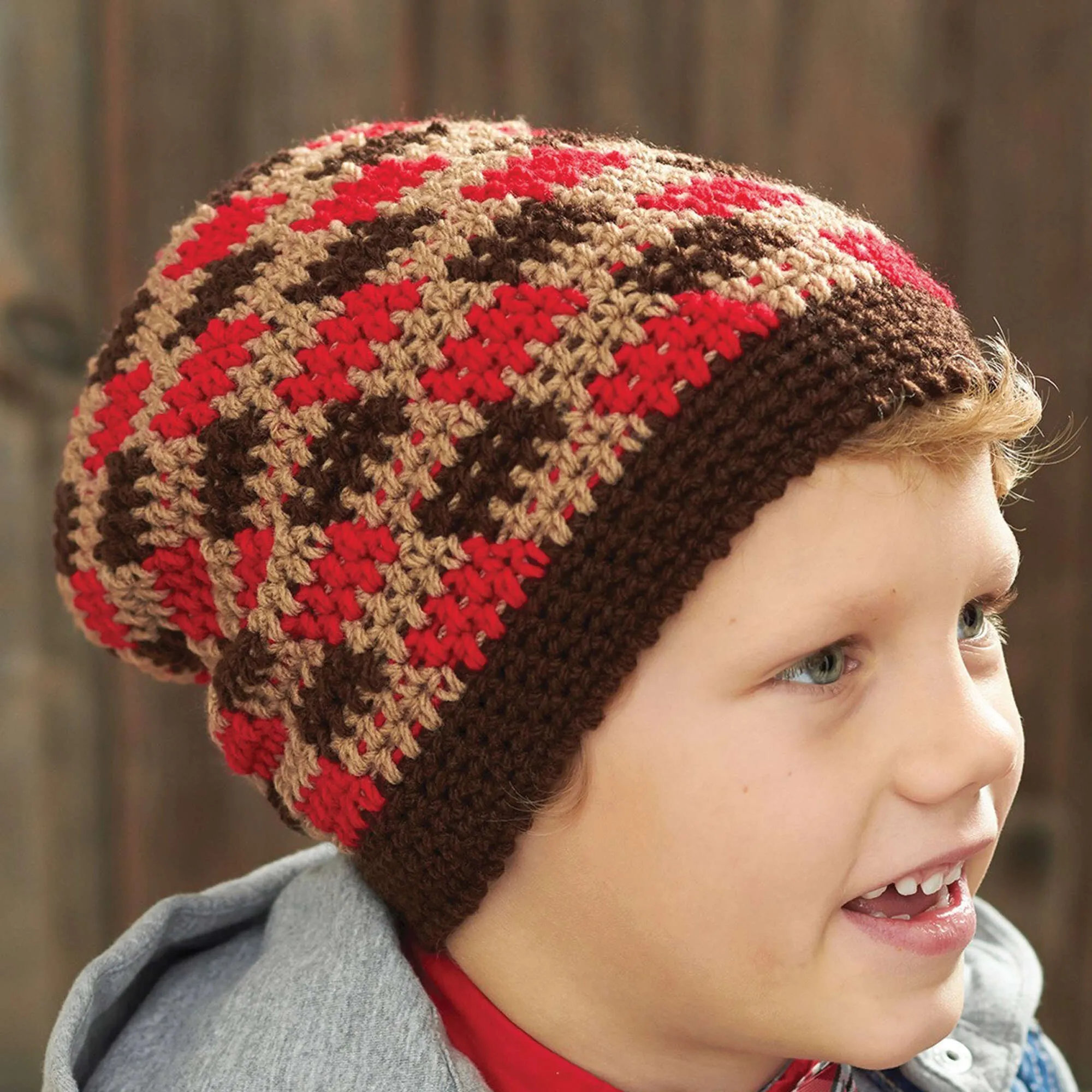 Patons Crochet Gingham Hat