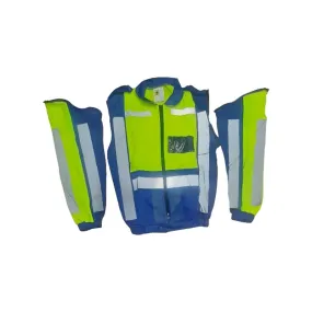PIONEER SAFETY Jacket Metro Reflective Detachable Sleeve Navy/Lime