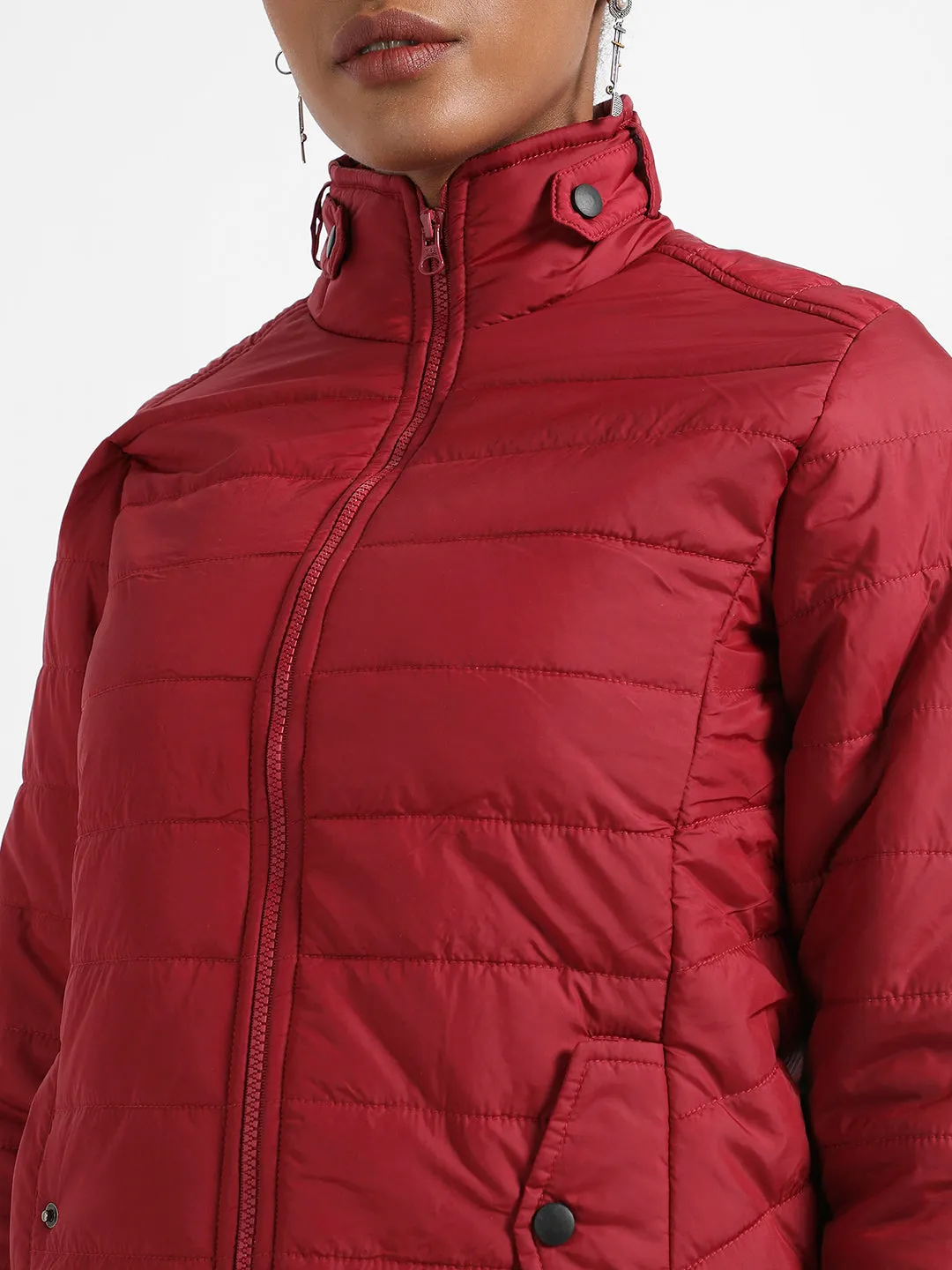 Puffer Jacket With Flap Insert Pockets