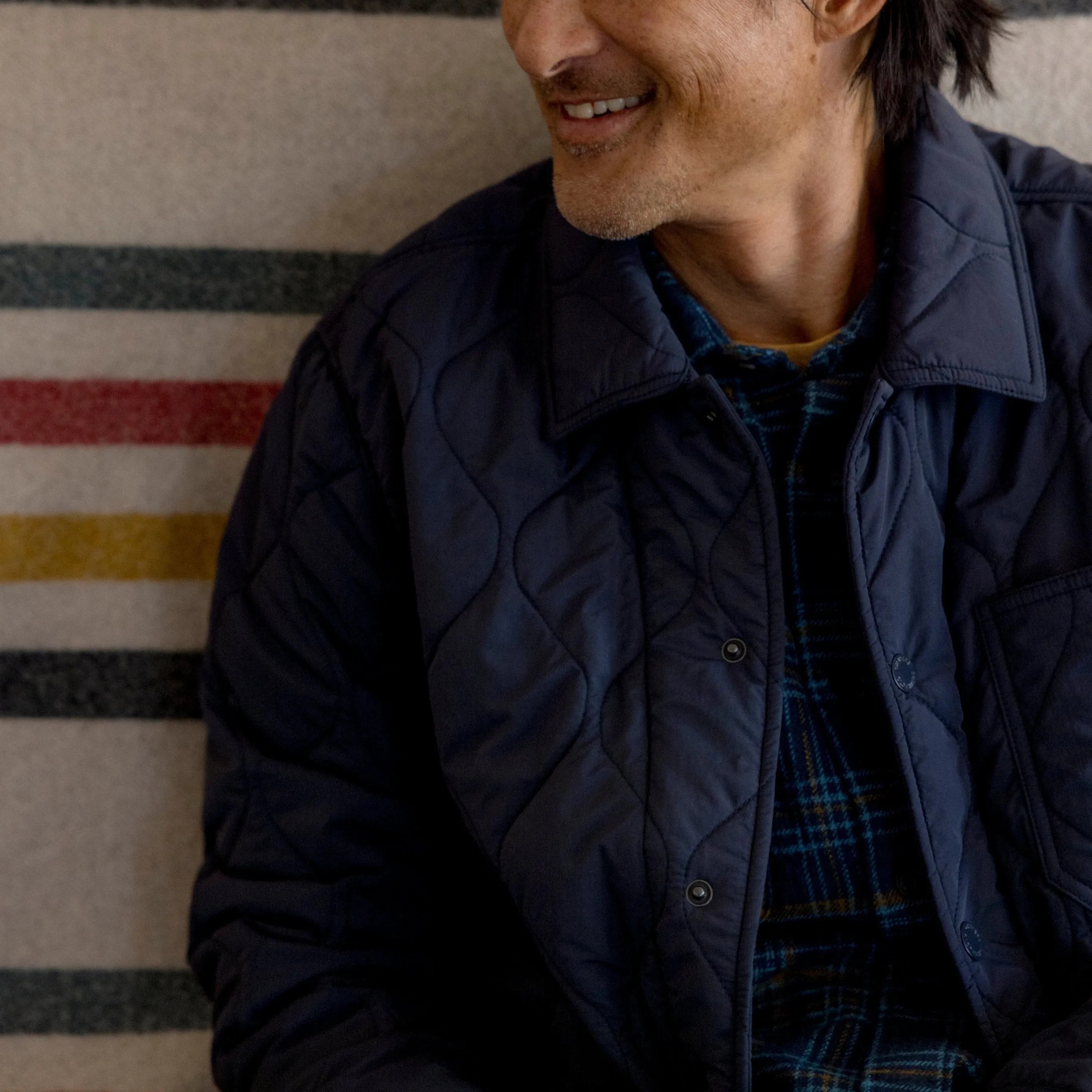 Putnam Quilted Chore Jacket - Navy