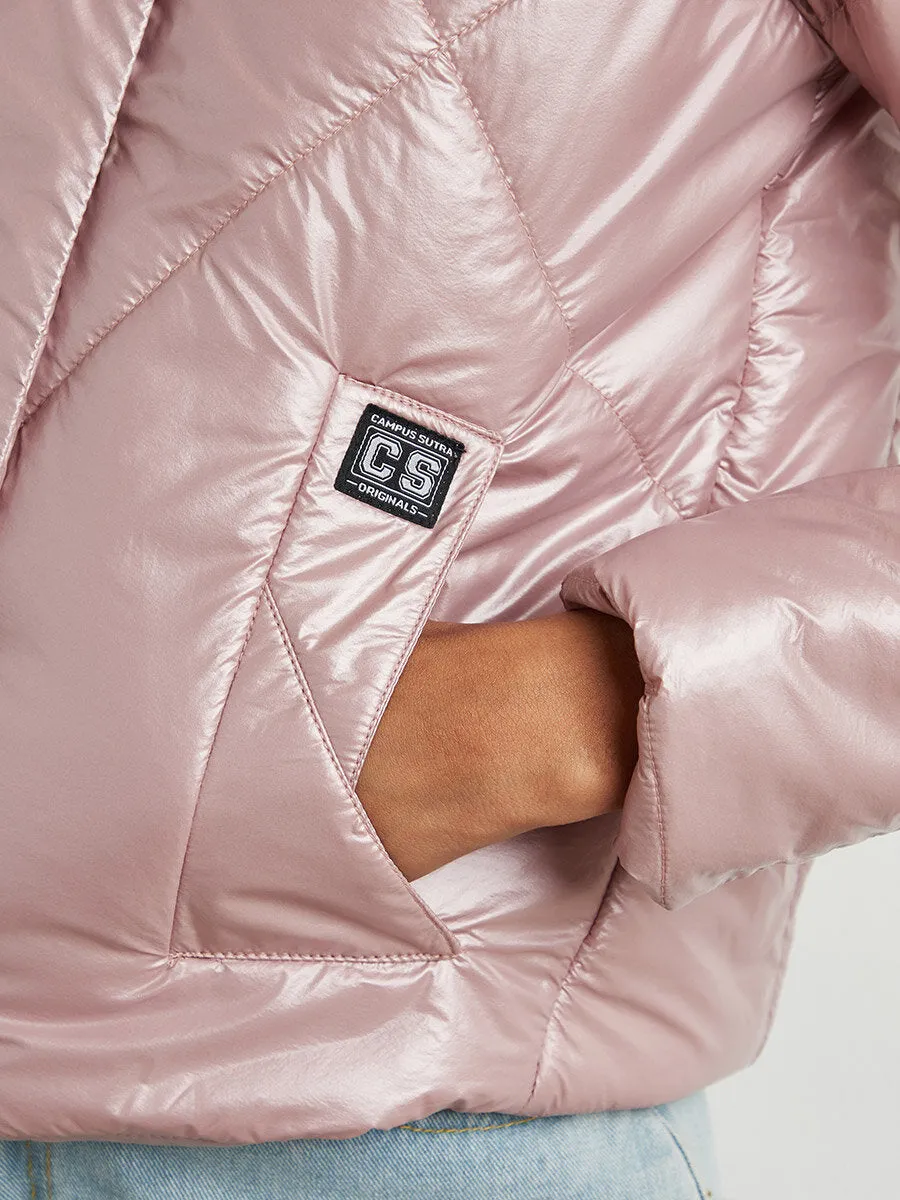 Quilted Bomber Jacket With Detachable Hood
