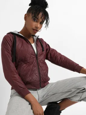 Quilted Puffer Jacket With Angled Open Pockets
