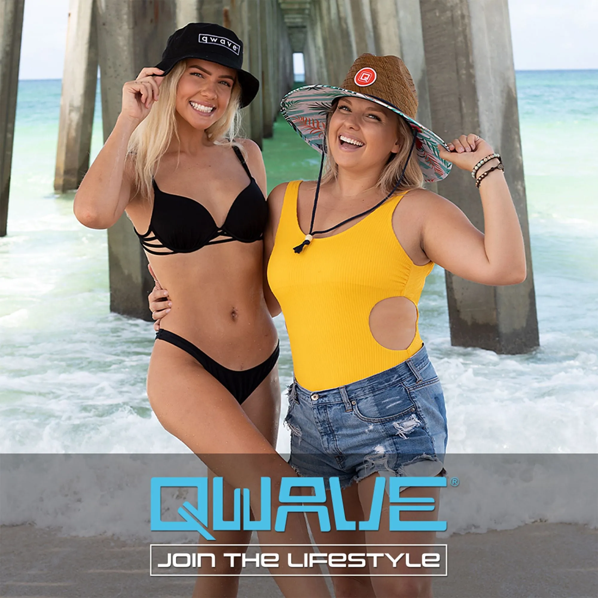 Qwave Straw Hats for Women - Stylish Tropical Print Designs, Beach Gear Sun Hats for Women, Lifeguard Hat with Sun Protection  - Red Tropical Print