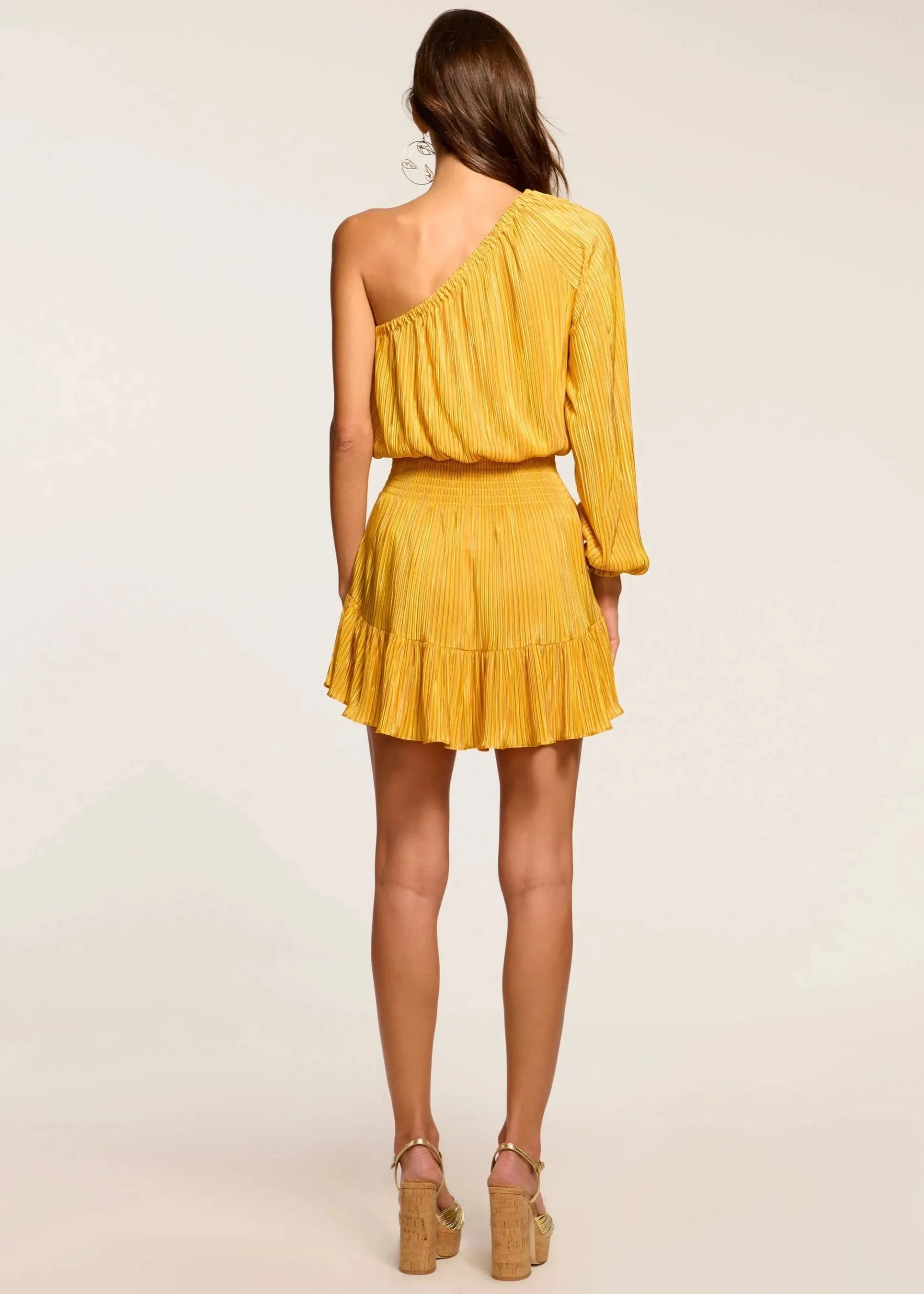 Ramy Brook Raashi One-Shoulder Smocked Mini Dress