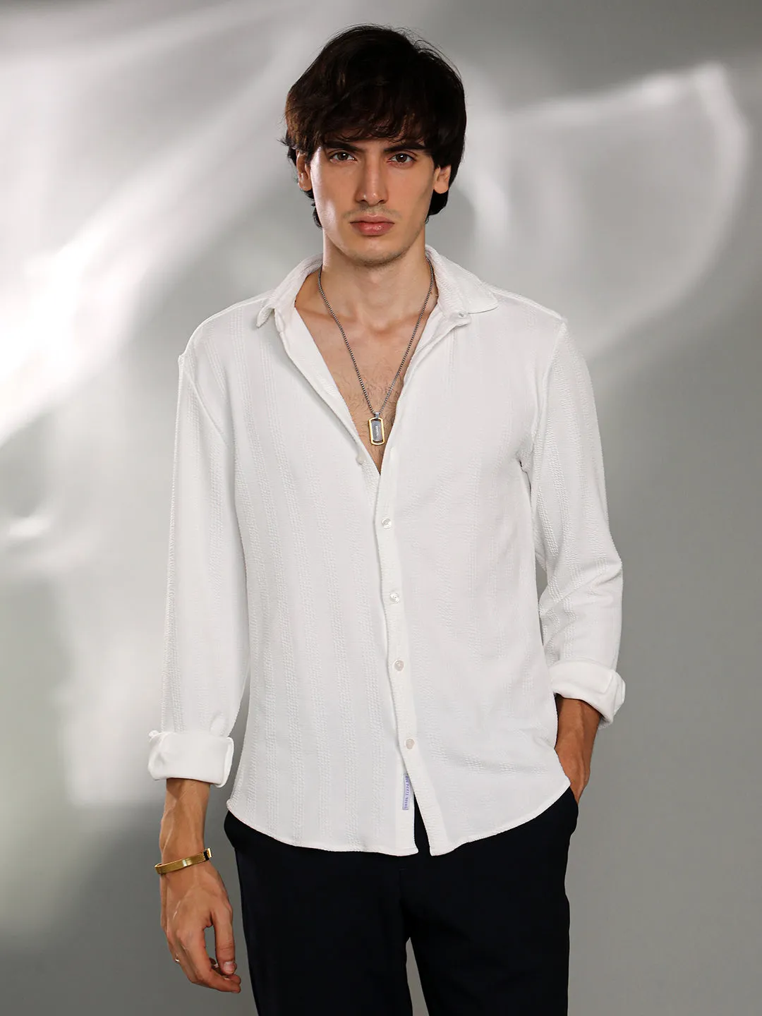 Rope-Textured Shirt