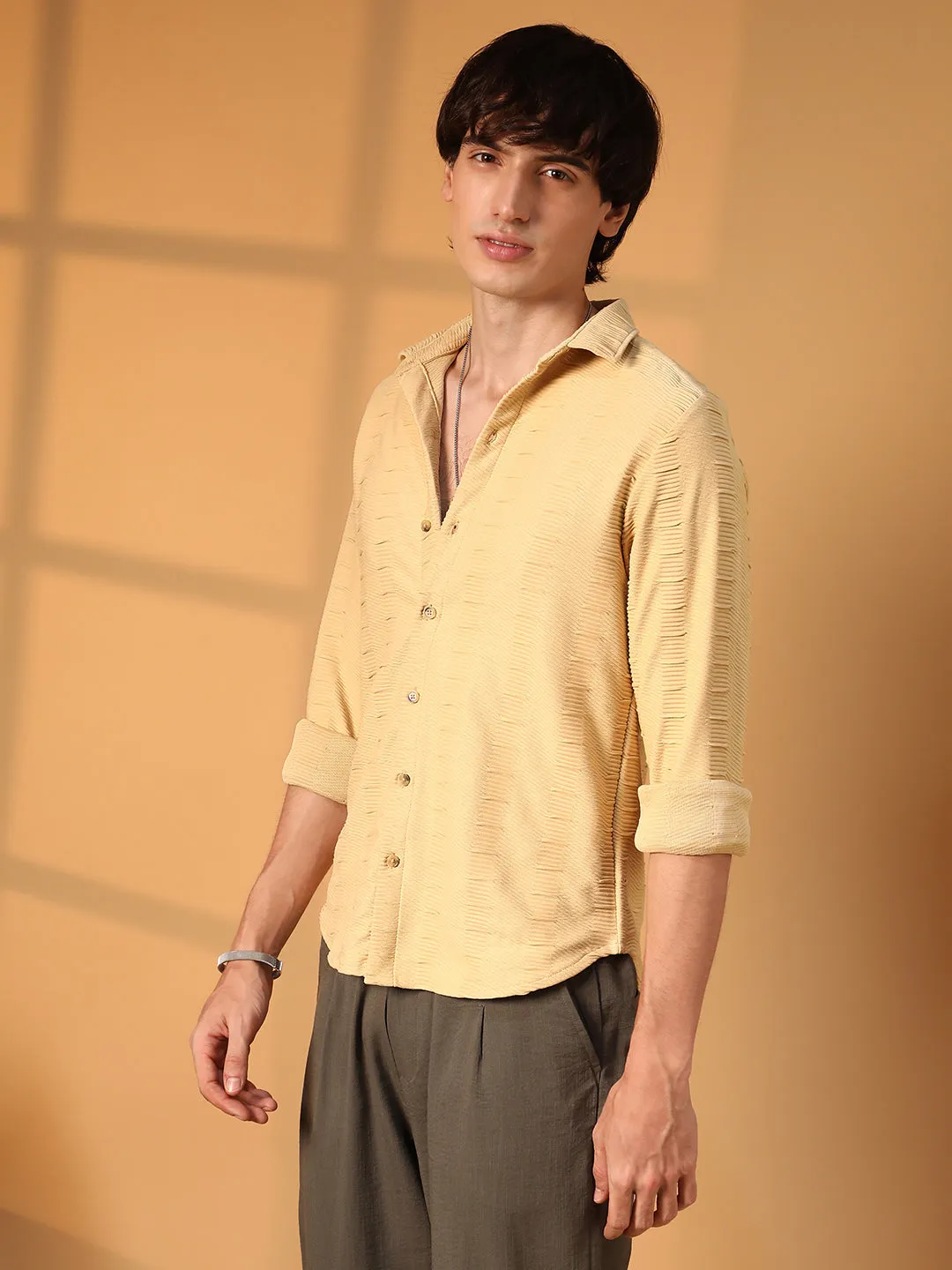 Ruche-Ribbed Shirt