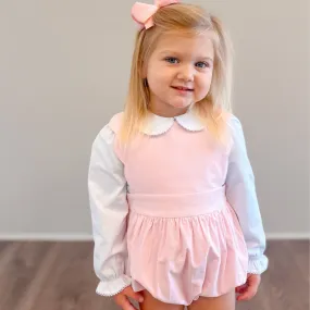 Scalloped Corduroy Bubble - Light Pink