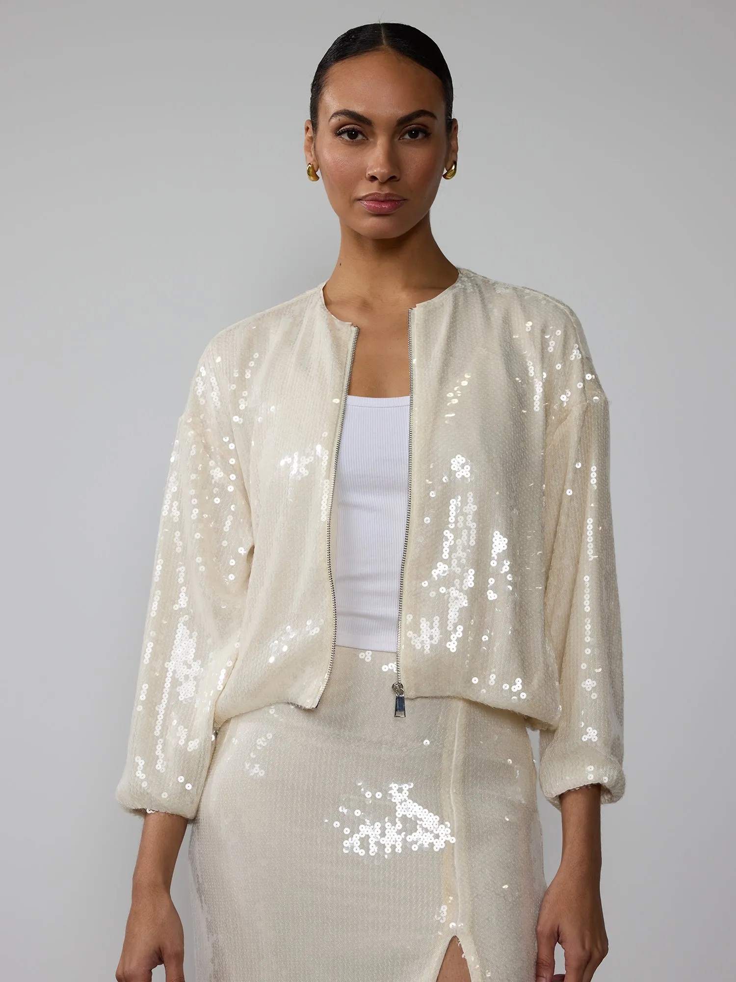 Sequin Bomber Jacket