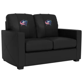 Silver Loveseat with Columbus Blue Jackets Logo