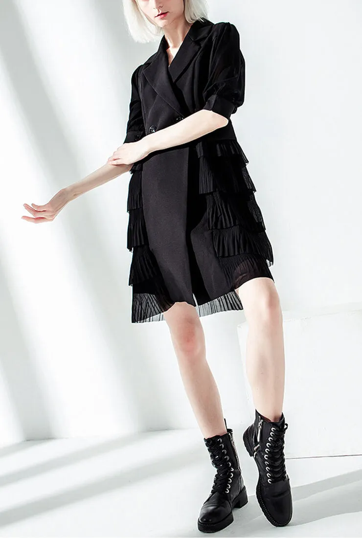 Slim V-neck High Waist Suit Dress