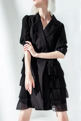 Slim V-neck High Waist Suit Dress