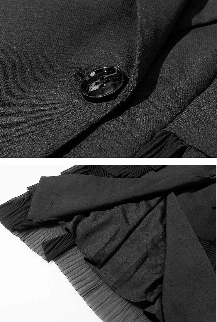 Slim V-neck High Waist Suit Dress
