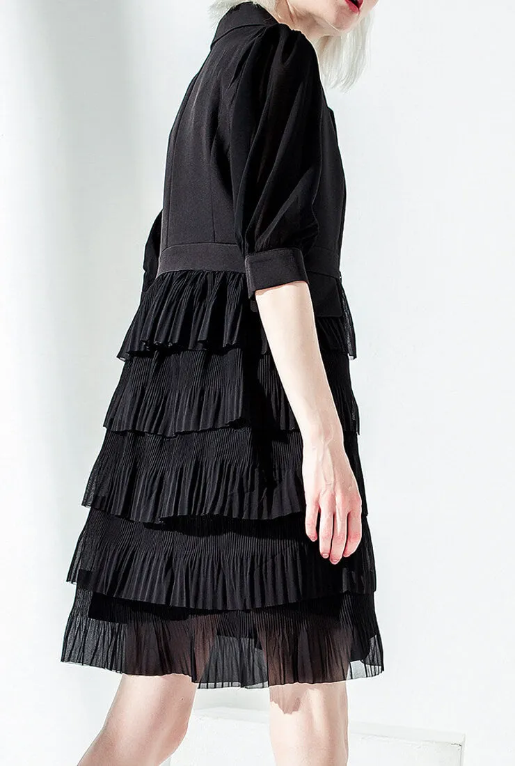 Slim V-neck High Waist Suit Dress