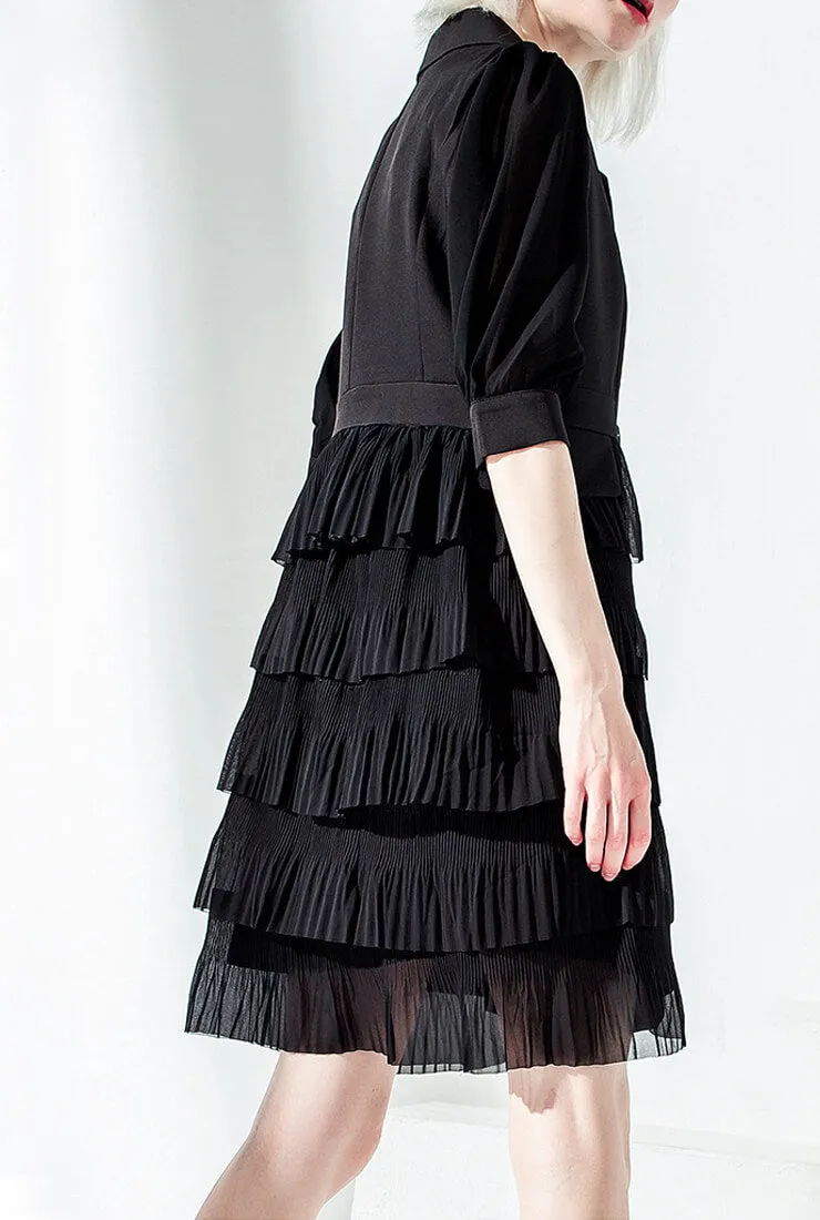 Slim V-neck High Waist Suit Dress