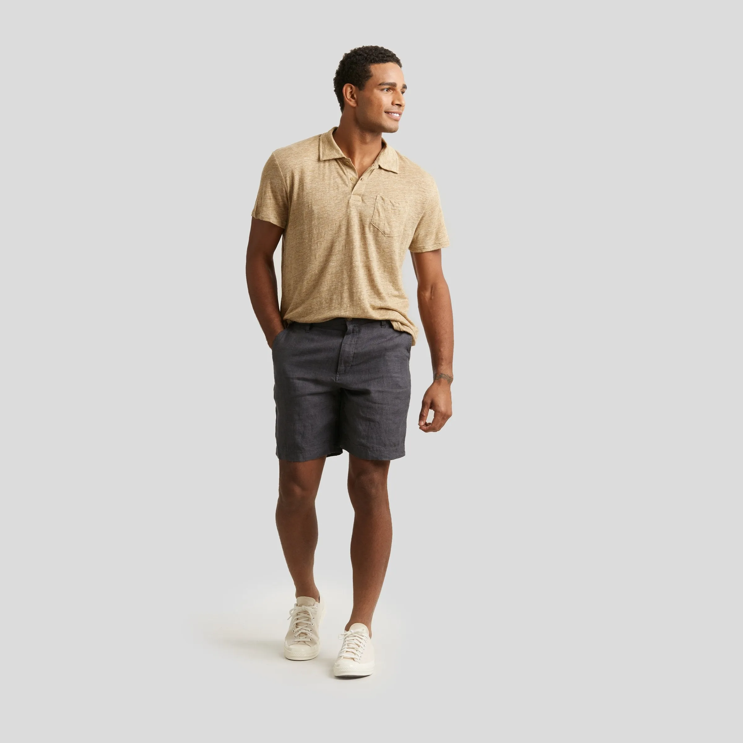 Soldano Linen Polo - Gold (Final Sale)