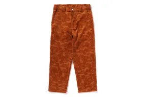 SOLID CAMO DEBOSSED CORDUROY RELAXED FIT PANTS