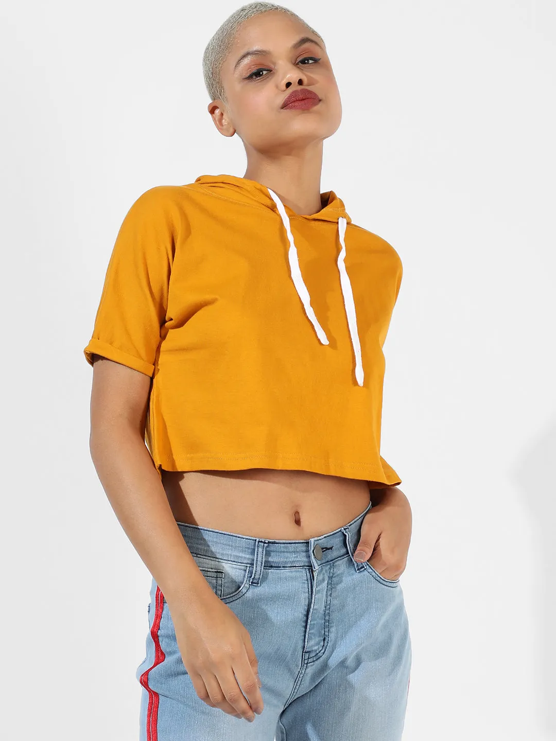 Solid Hooded Top