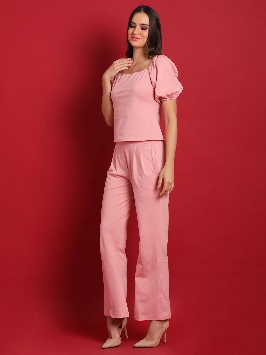 Solid Knotted Waist Co-Ord Set