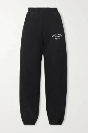 SPORTY & RICH Wellness Studio Black Joggers Track Bottoms