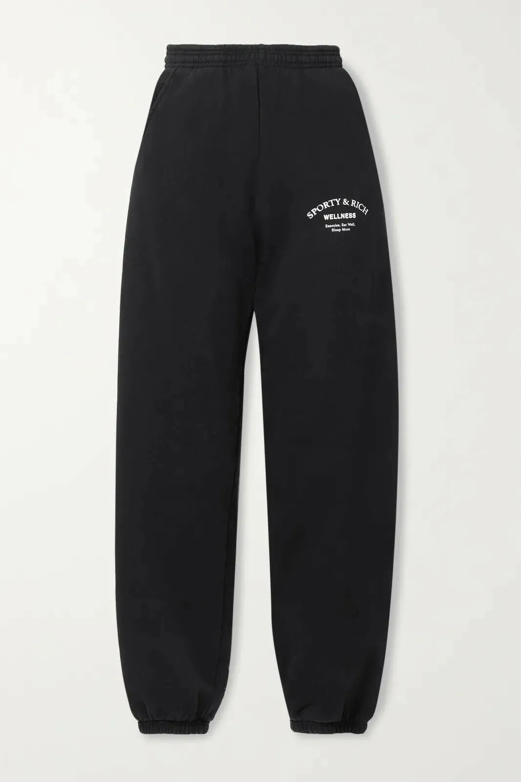 SPORTY & RICH Wellness Studio Black Joggers Track Bottoms