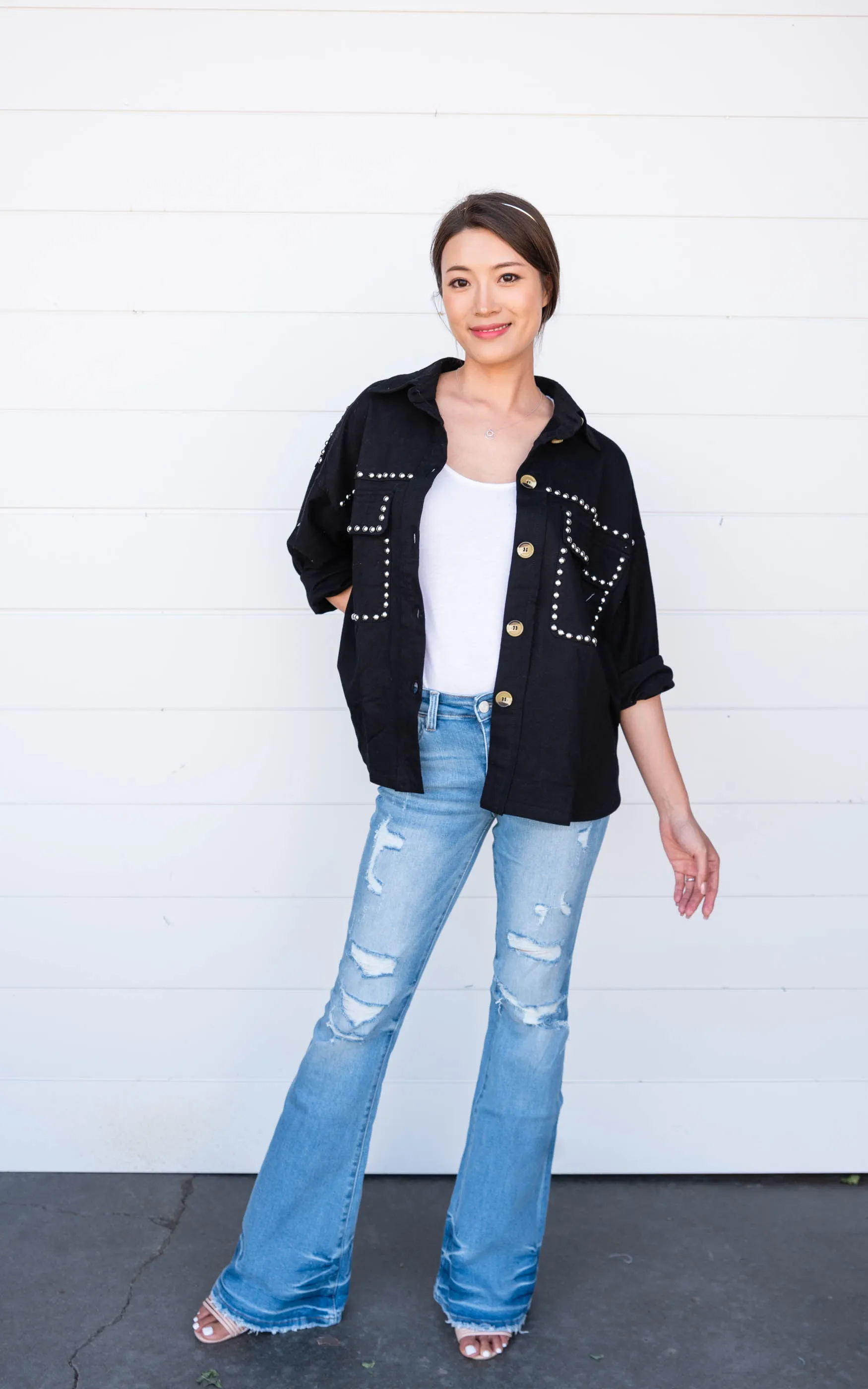 Studded Button Up Shirt - Final Sale*