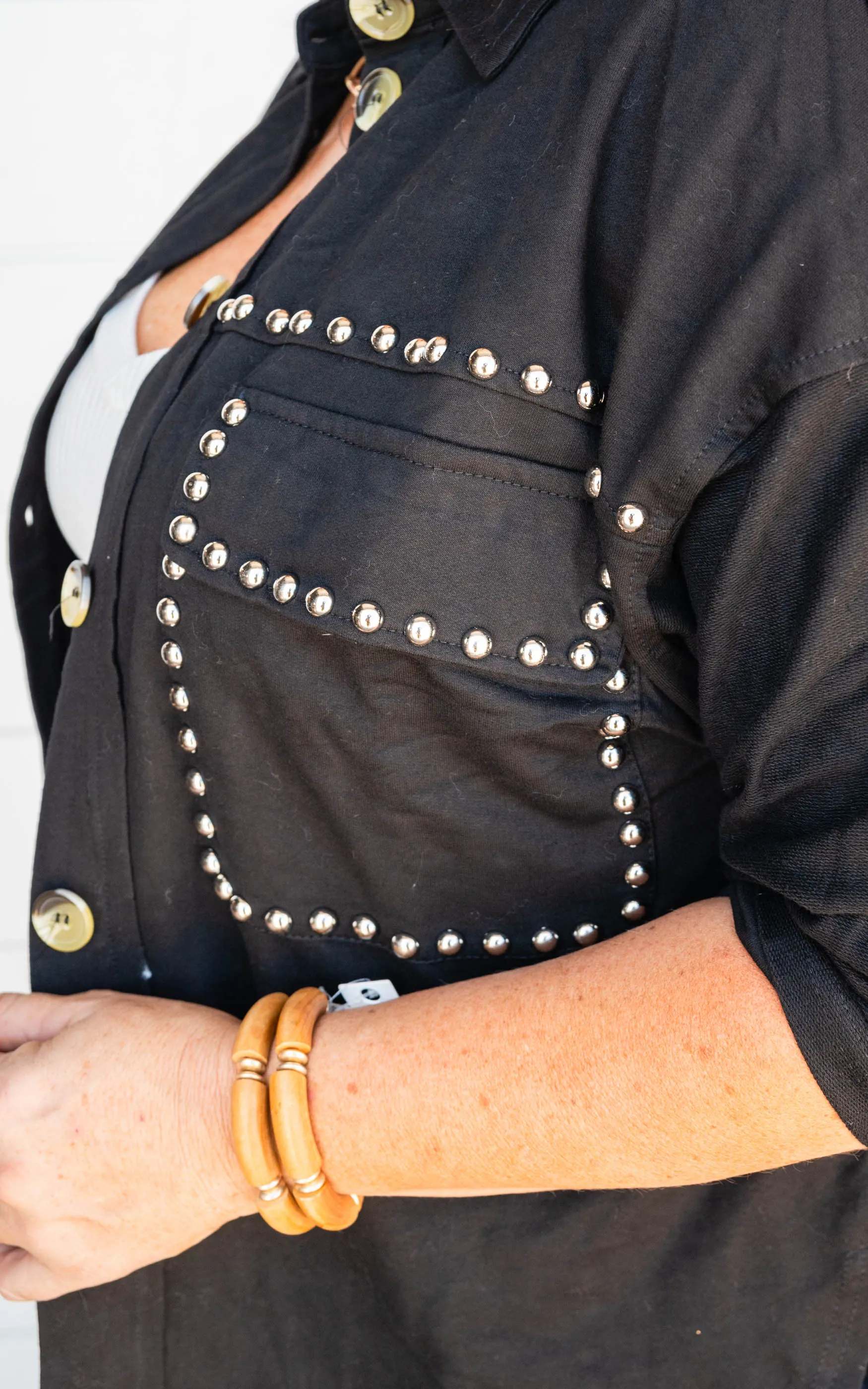 Studded Button Up Shirt - Final Sale*