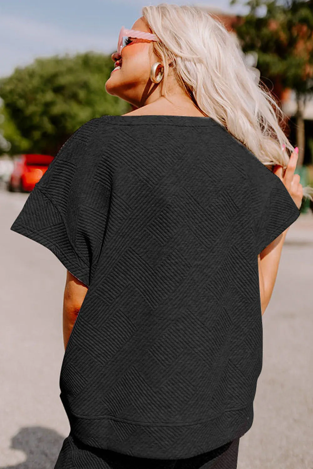 Stylish Black Women's T-Shirt & Pants Set - Relaxed Fit