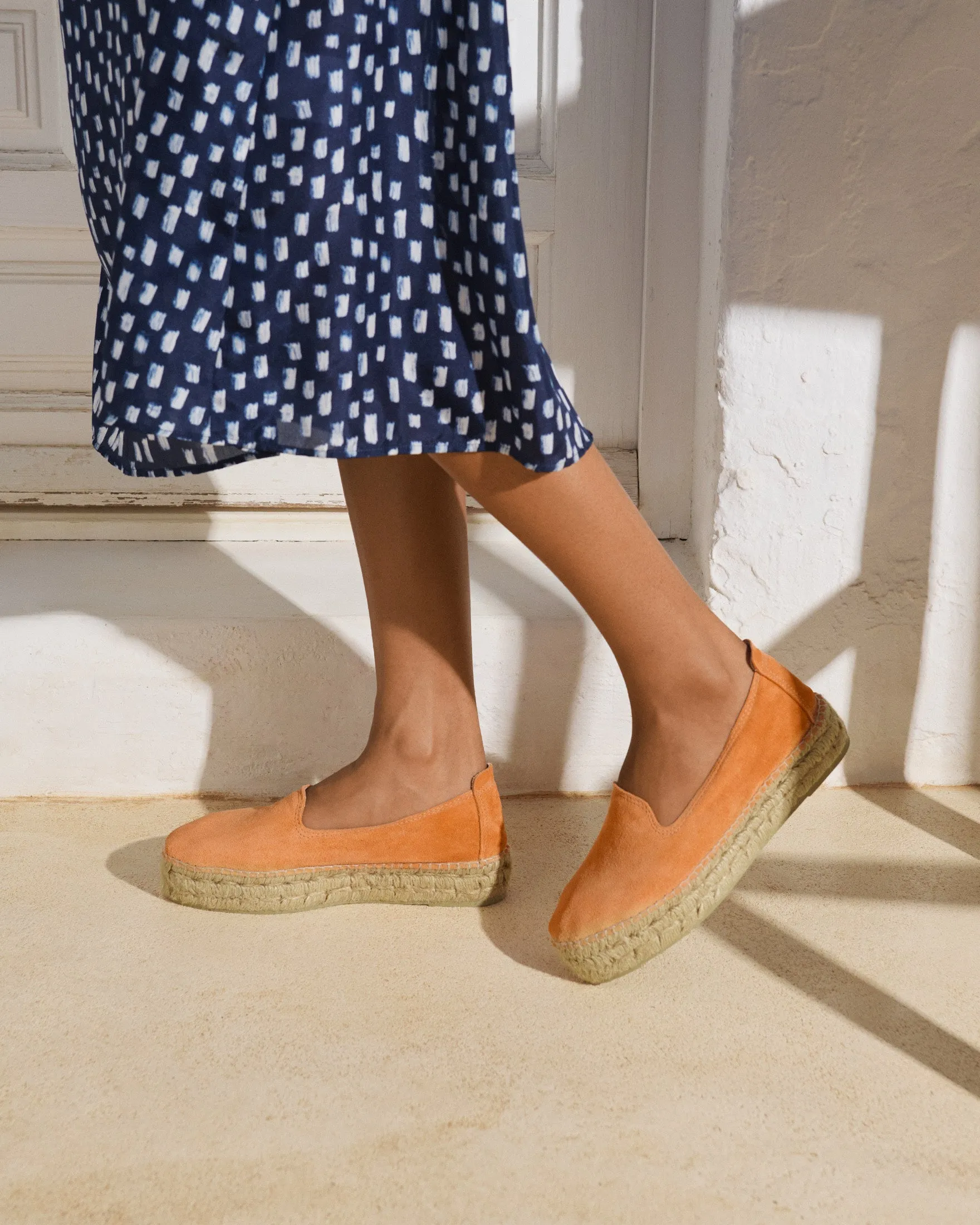 Suede Double Sole Espadrilles - R78D0 - Hamptons Island Peach