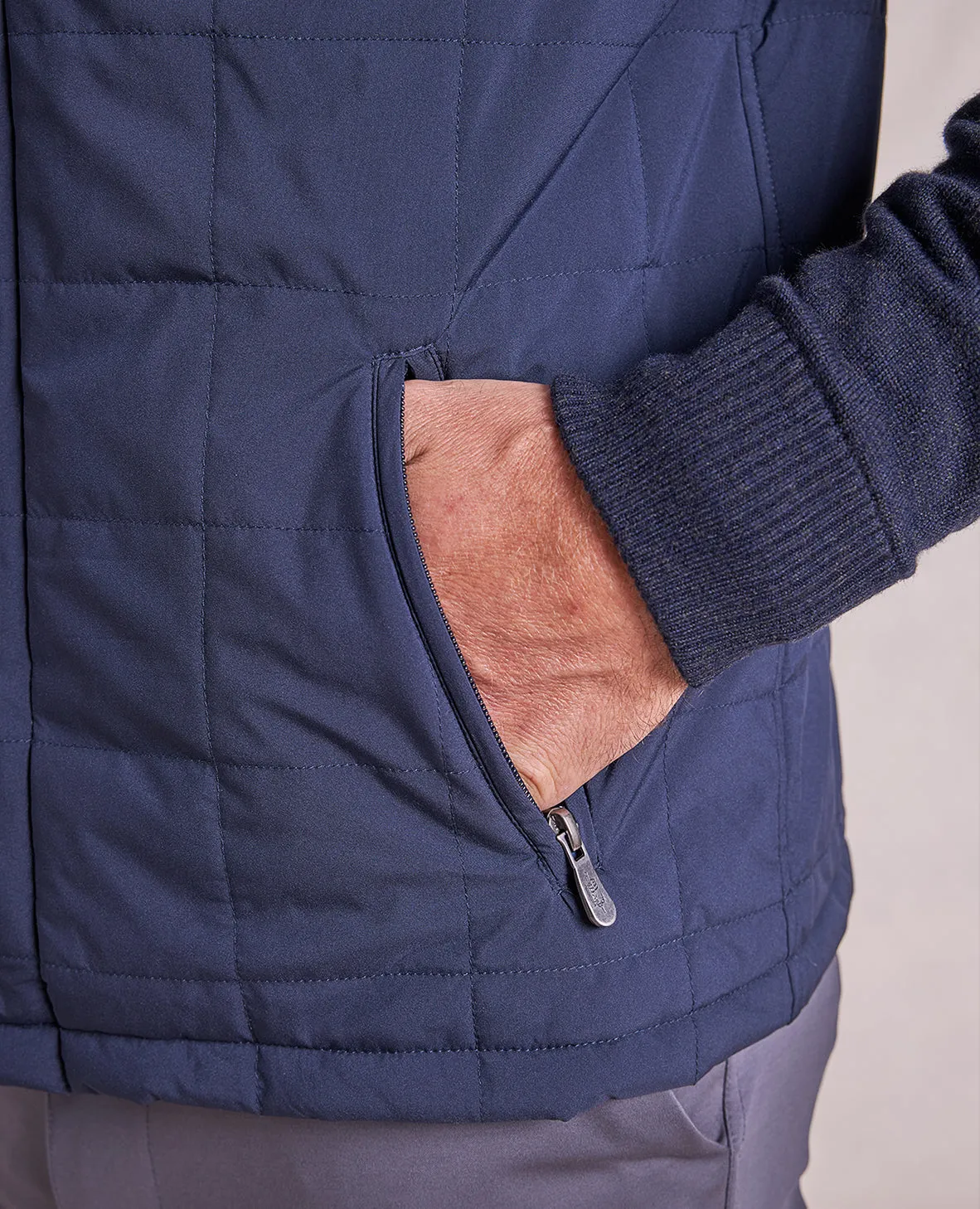 The Rhett - Nylon Vest w/Removable Knit Sleeves - Navy