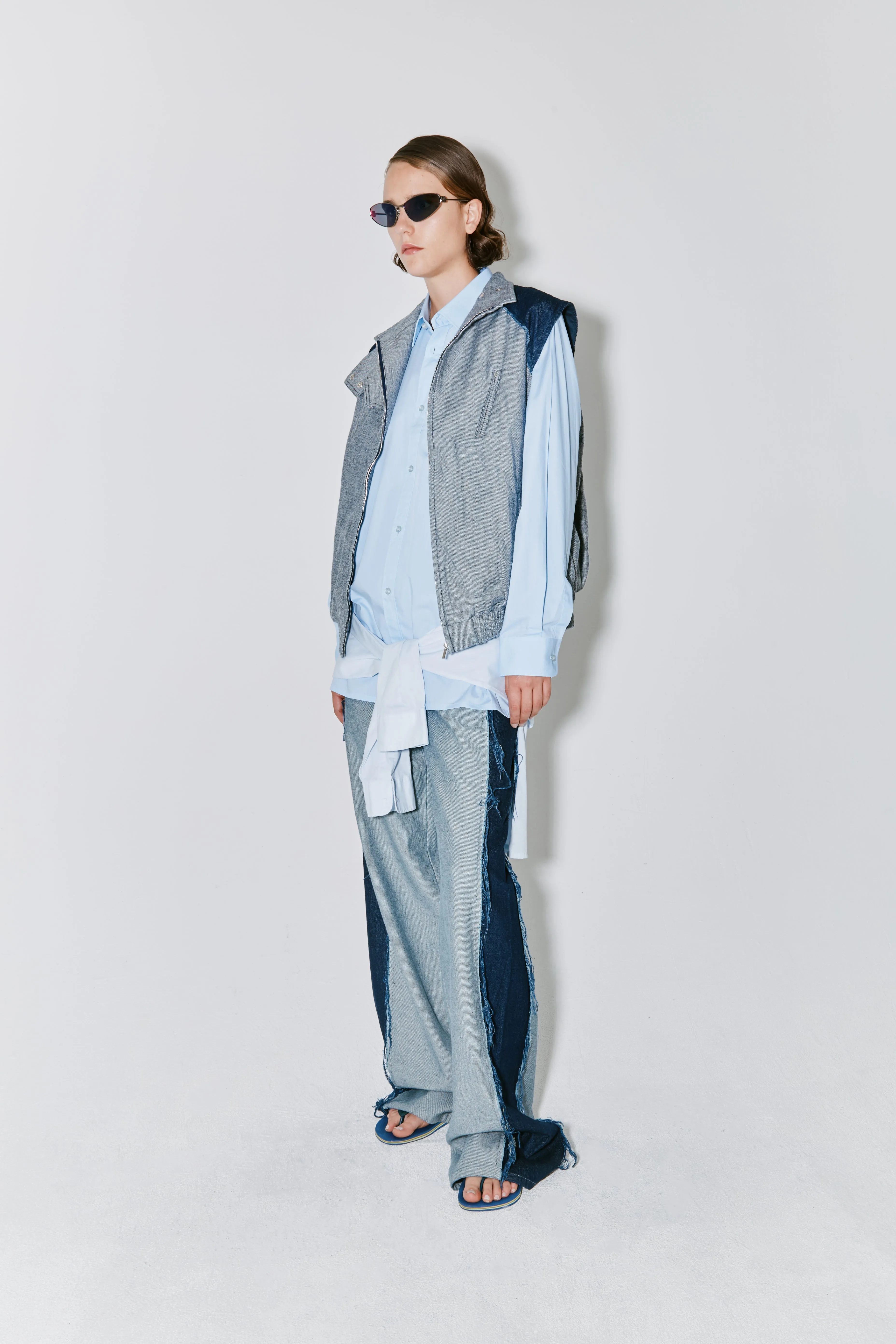 VALI vest blue denim inside out